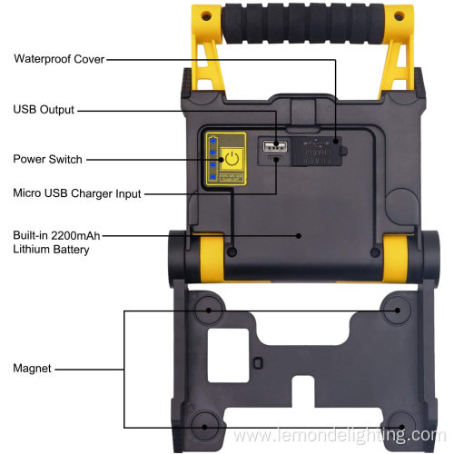 Portable LED Rechargeable Working Lamp COB Floodlight